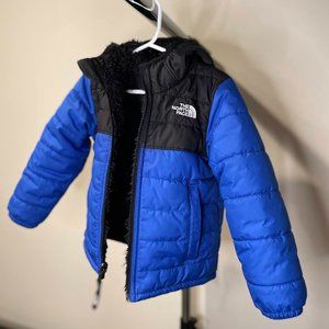 Reversible Fleece Hooded North Face Jacket Blue/Black Size 3T